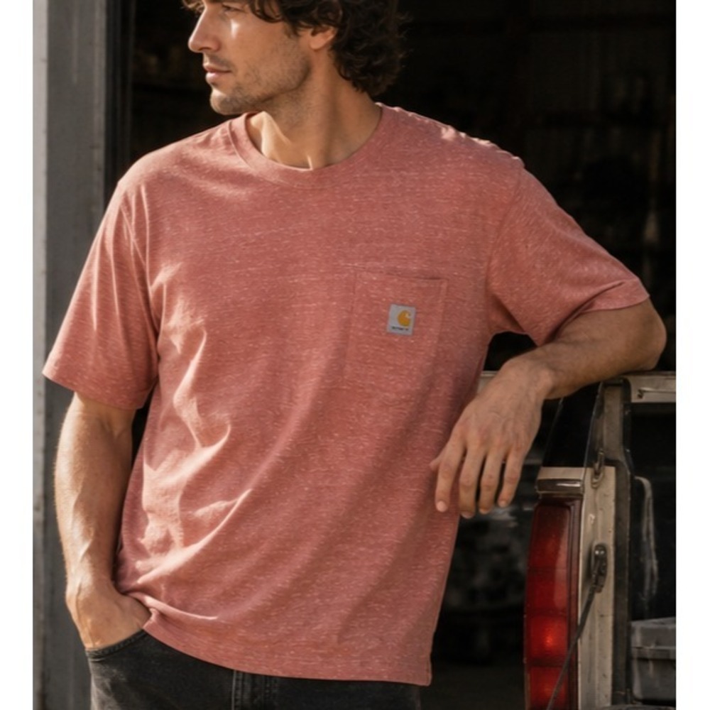 Set of 2 NWT Carhartt Men Loose Fit Heavyweight Pocket T Shirt Sz L Work Utility